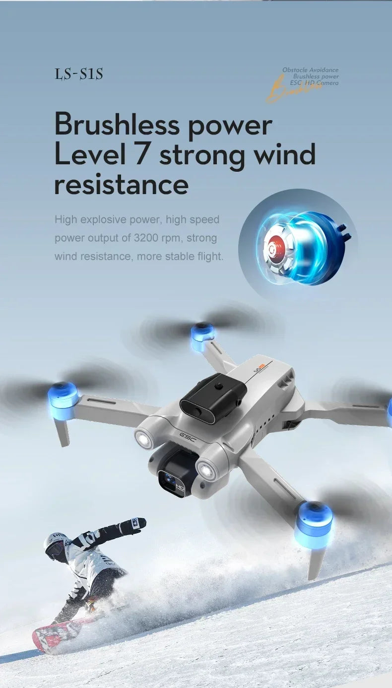New 2024 S1S Mini Drone 8K Profesional HD Camera Obstacle Avoidance Aerial Photography Brushless Foldable Quadcopter Dron Toys