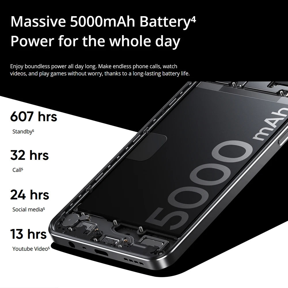 Global Version Realme Note 50 Octa-Core 4G Smartphone 6.74" 90Hz Screen 13MP AI Camera Phone 5000mAh Large Battery