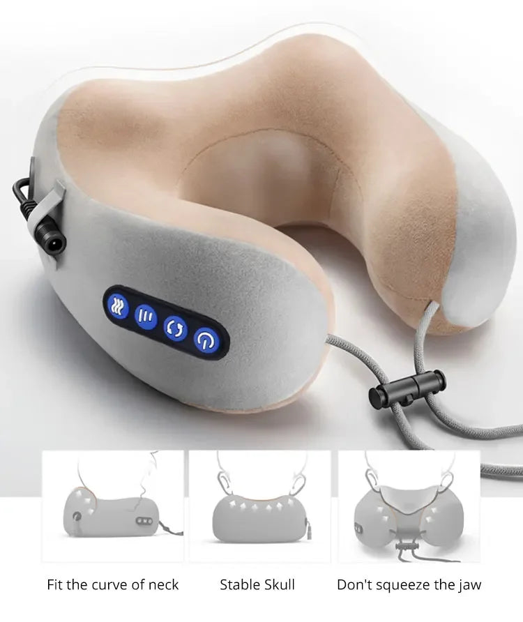 Rechargeable Neck Massager U shaped Pillow Multifunctional Portable Shoulder Cervical Massager Outdoor Home Car Relaxing Massage