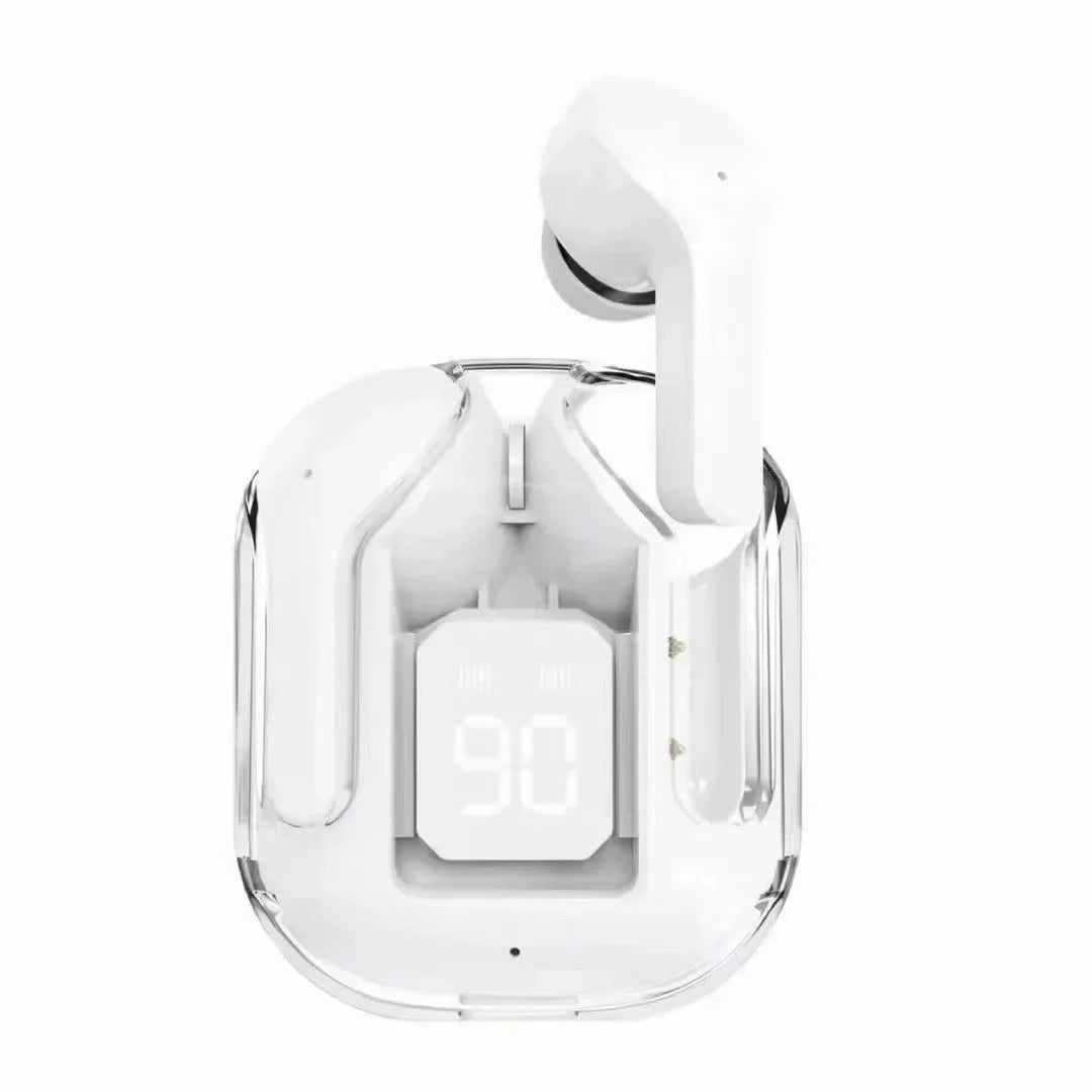 Auriculares inalámbricos TWS con Bluetooth, audífonos deportivos con cancelación de ruido, HiFi estéreo, pantalla Digital, estuche de carga transparente