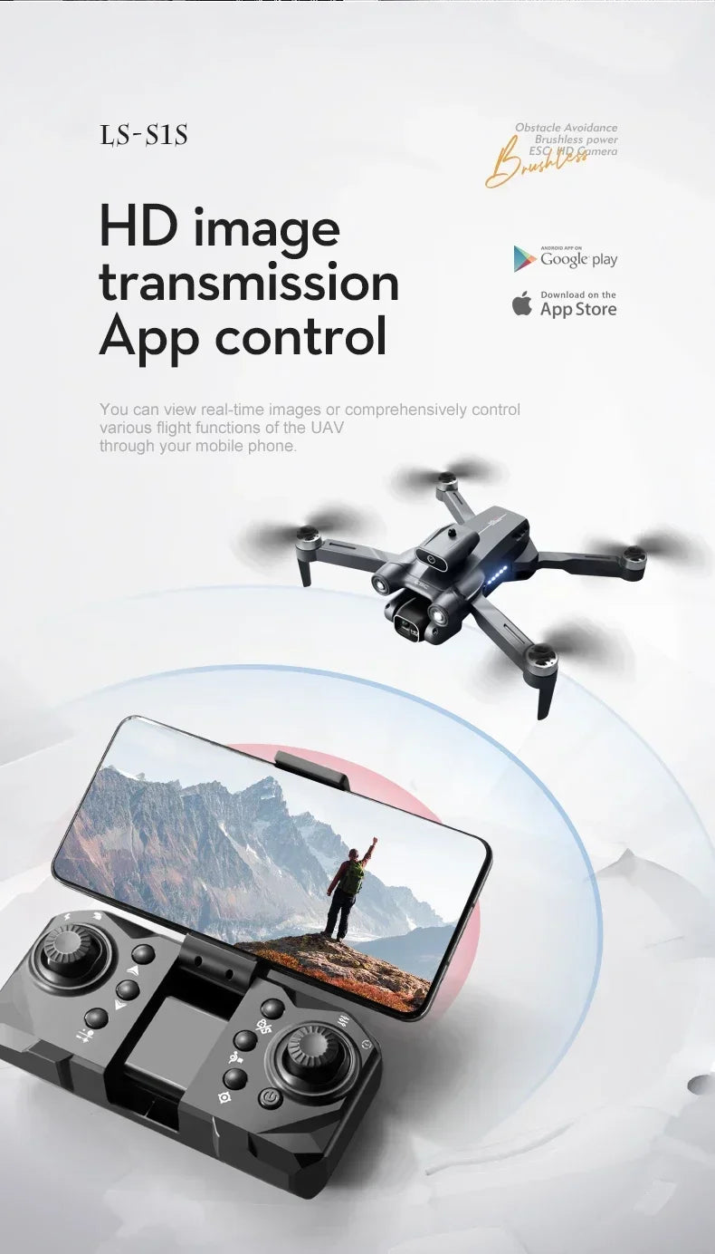 New 2024 S1S Mini Drone 8K Profesional HD Camera Obstacle Avoidance Aerial Photography Brushless Foldable Quadcopter Dron Toys