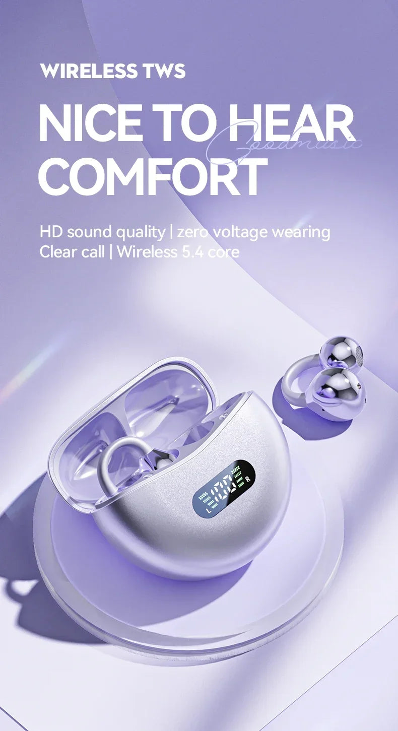 Xiaomi M79 Bone Conduction Earphones Bluetooth 5.4 Earbuds Clip on Ear Comfortable Waterproof Sport Digital Display Headsets