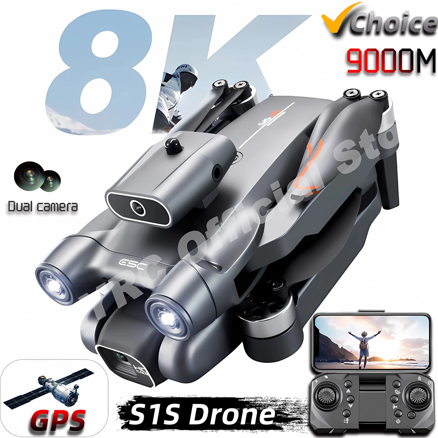 New 2024 S1S Mini Drone 8K Profesional HD Camera Obstacle Avoidance Aerial Photography Brushless Foldable Quadcopter Dron Toys