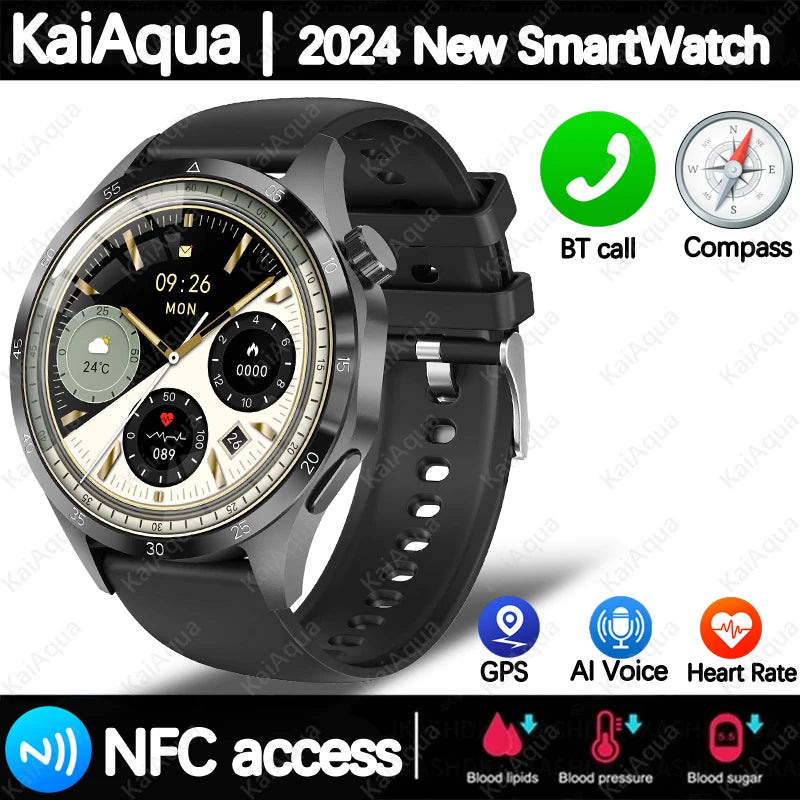 2025 For Android GT4 Pro GPS NFC Smart Watch Men 360*360 AMOLED Screen Heart rate Bluetooth Call IP68 Waterproof Man Smartwatch