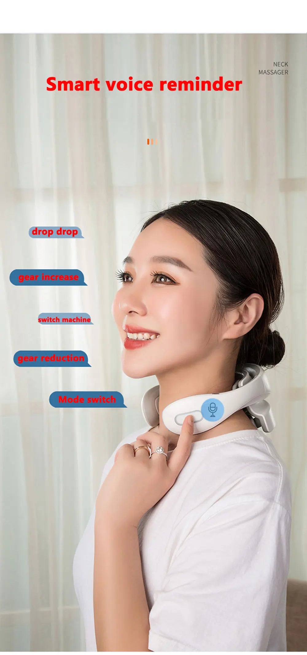 Smart Neck Massage Instrument Portable Shoulder Neck Massage Cervical Vertebra Health Care Vibrator Heating Compress Massage