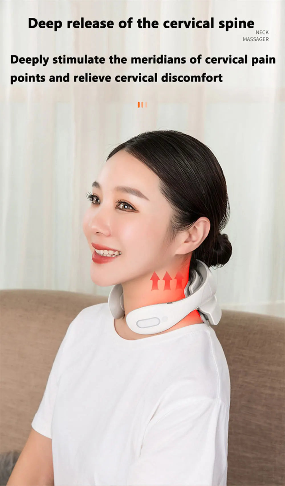 Smart Neck Massage Instrument Portable Shoulder Neck Massage Cervical Vertebra Health Care Vibrator Heating Compress Massage