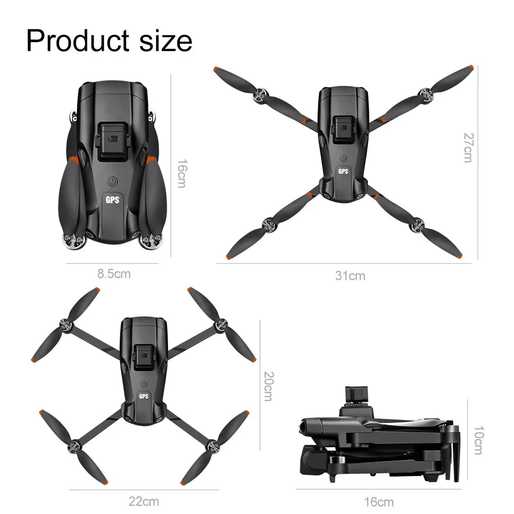 Original V198GPS Drone ESC 8K Profesional sin escobillas láser evitación de obstáculos aéreo óptico plegable Quadcopter Mini Dron nuevo