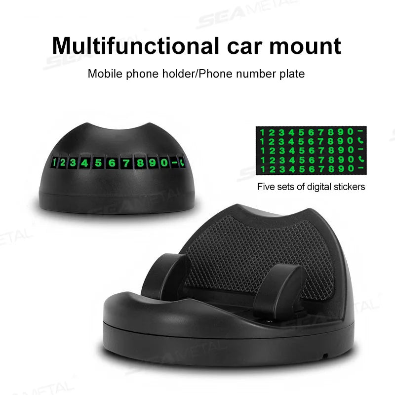 SEAMETAL Head-Up Car Phone Mount Flexible Rotation Phone Holder Stable Anti-Slip Rubber Smartphone Support Universal for 4-7 in