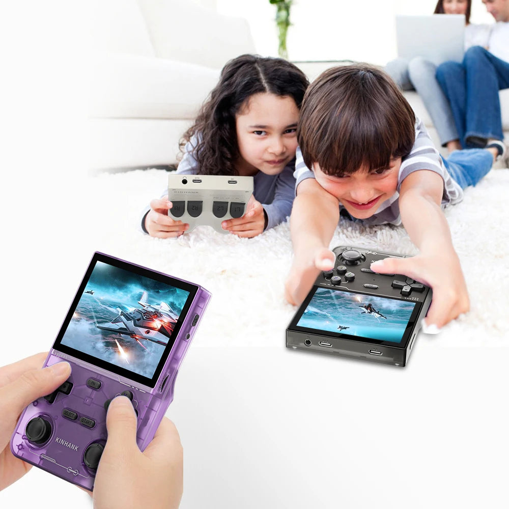 KINHANK Open Source K36 Retro Handheld Video Game Console 16000 Games Emulator for PS1/PSP/DC/N64/SS 500nit 3.5 Inch IPS Screen