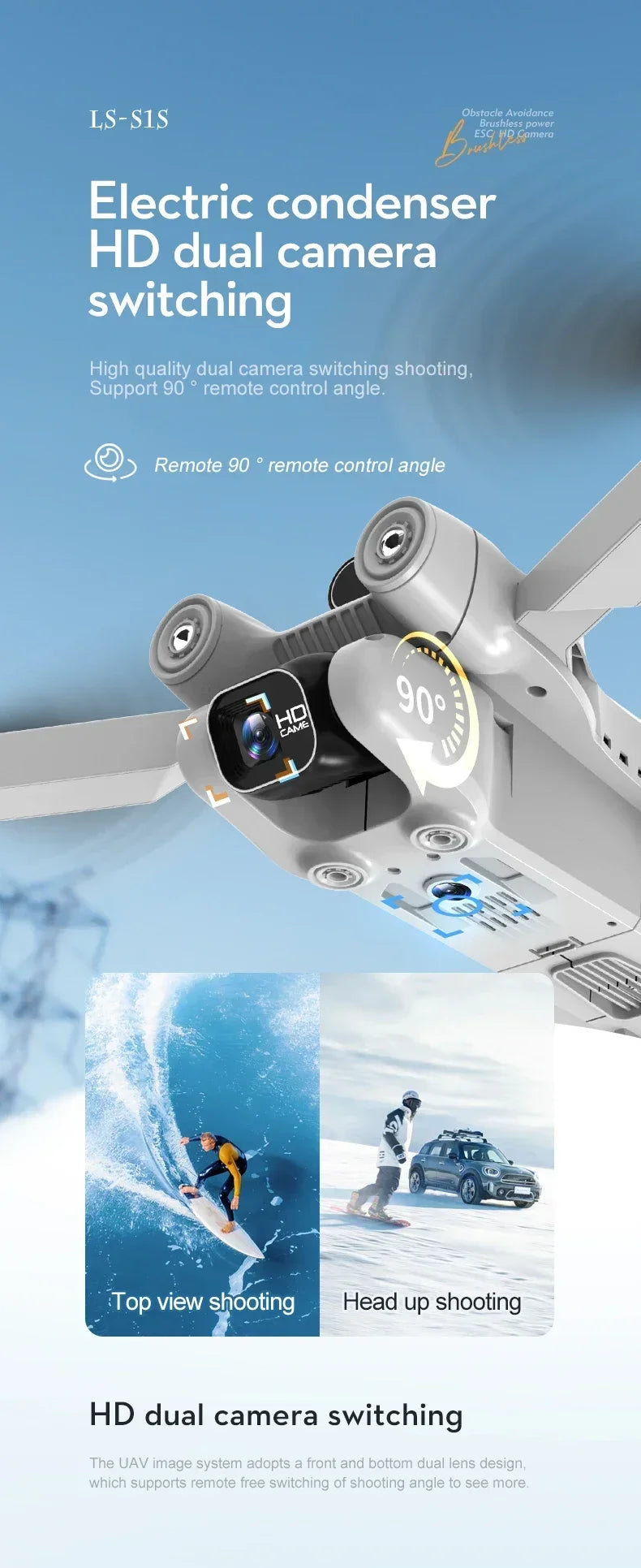 New 2024 S1S Mini Drone 8K Profesional HD Camera Obstacle Avoidance Aerial Photography Brushless Foldable Quadcopter Dron Toys