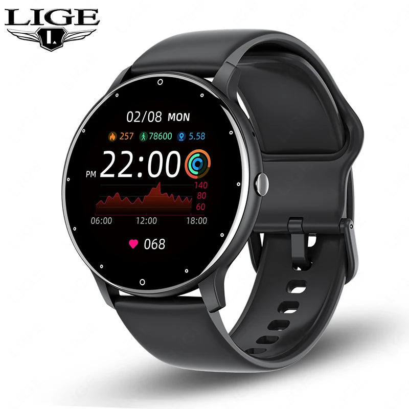 LIGE Smart Watch 2024 Bluetooth Call Smartwatch Fitness Tracker Heart Rate Monitor Sports Man Woman SmartWatches For Android IOS