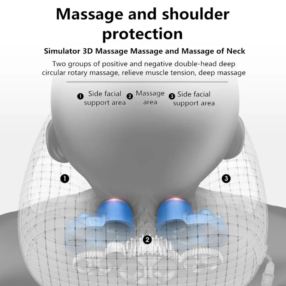 Rechargeable Neck Massager U shaped Pillow Multifunctional Portable Shoulder Cervical Massager Outdoor Home Car Relaxing Massage