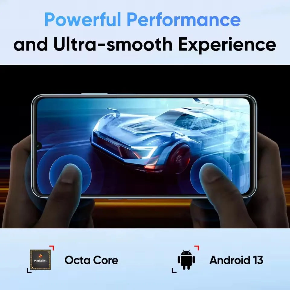 Global Version Realme Note 50 Octa-Core 4G Smartphone 6.74" 90Hz Screen 13MP AI Camera Phone 5000mAh Large Battery