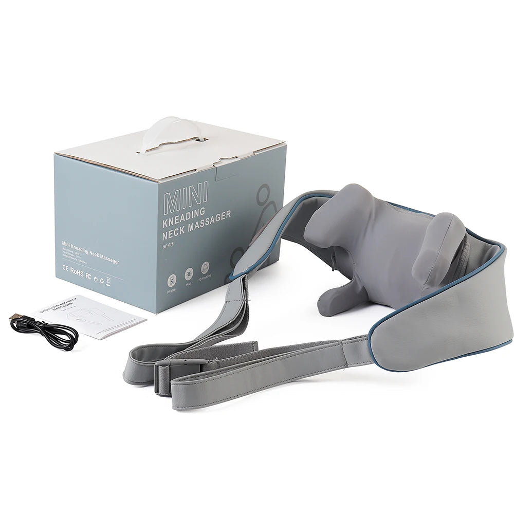 Foreverlily 26W Brushless Motor Neck And Shoulder Massager Wireless Shoulder And Back Kneading Massage Shawl Neck masajeador