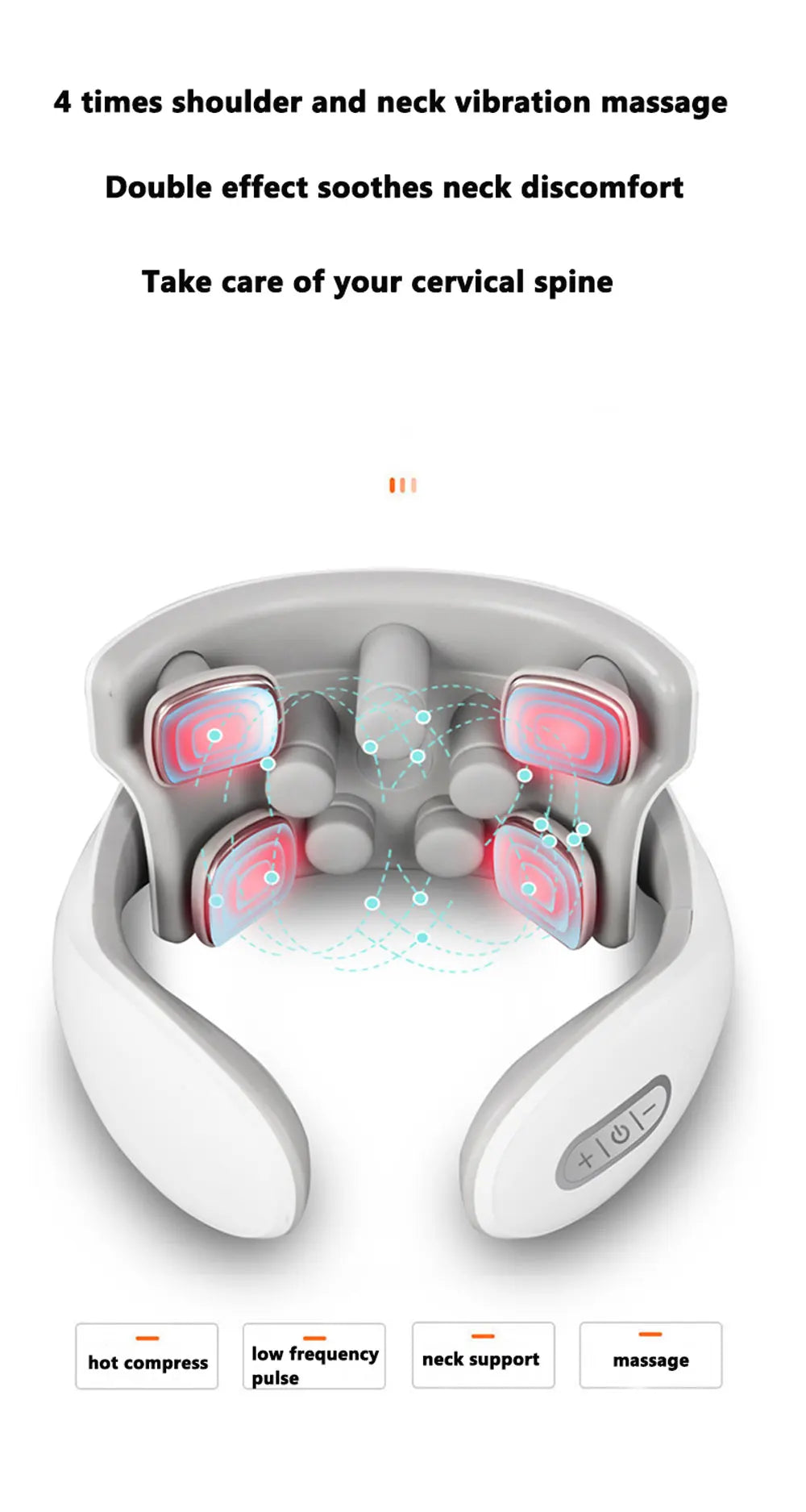 Smart Neck Massage Instrument Portable Shoulder Neck Massage Cervical Vertebra Health Care Vibrator Heating Compress Massage