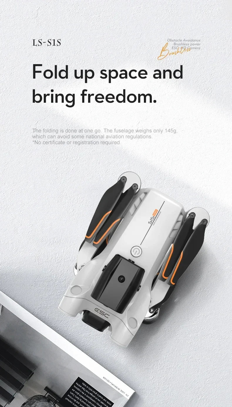 New 2024 S1S Mini Drone 8K Profesional HD Camera Obstacle Avoidance Aerial Photography Brushless Foldable Quadcopter Dron Toys