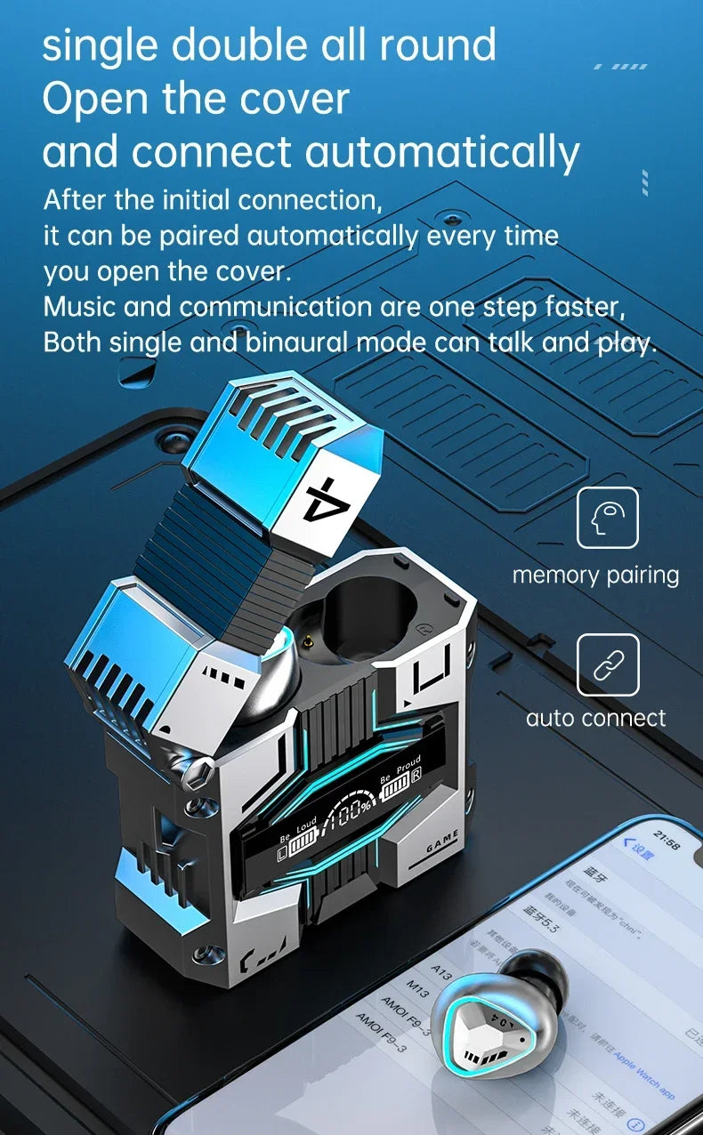 M45 TWS Wireless Headphones Earphones Bluetooth Touch Control Noise Reduction Stereo Waterproof Earbuds Headsets With Microphone
