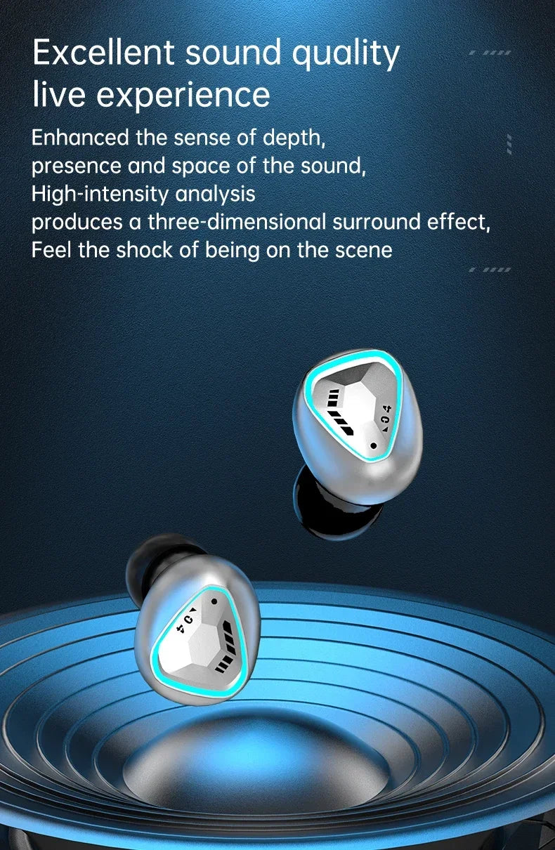 M45 TWS Wireless Headphones Earphones Bluetooth Touch Control Noise Reduction Stereo Waterproof Earbuds Headsets With Microphone