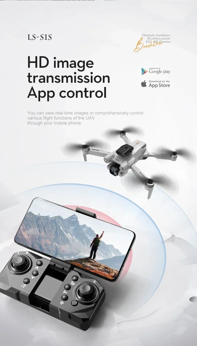 New 2024 S1S Mini Drone 8K Profesional HD Camera Obstacle Avoidance Aerial Photography Brushless Foldable Quadcopter Dron Toys