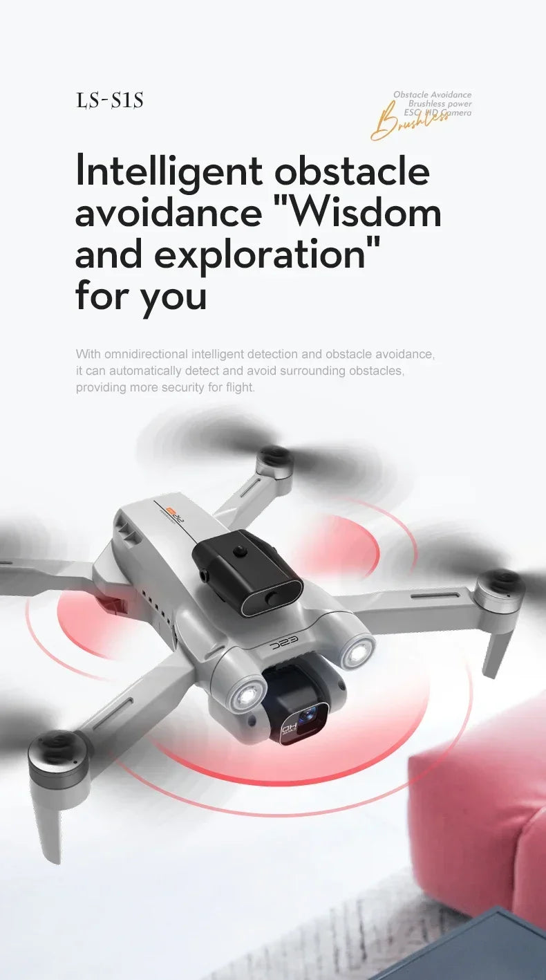 New 2024 S1S Mini Drone 8K Profesional HD Camera Obstacle Avoidance Aerial Photography Brushless Foldable Quadcopter Dron Toys