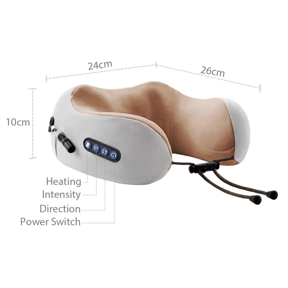 Rechargeable Neck Massager U shaped Pillow Multifunctional Portable Shoulder Cervical Massager Outdoor Home Car Relaxing Massage