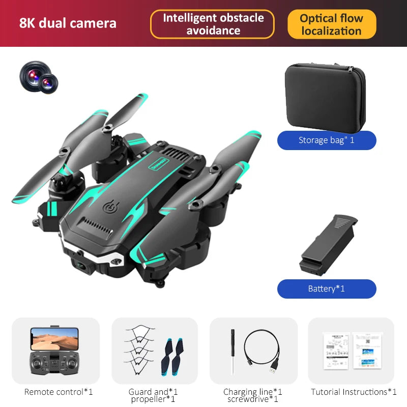 طائرة بدون طيار Xiaomi G6 Pro GPS 8K 5G احترافية عالية الدقة للتصوير الجوي بكاميرا مزدوجة وتجنب العوائق وطائرة هليكوبتر RC رباعية الدوارات 10000 متر
