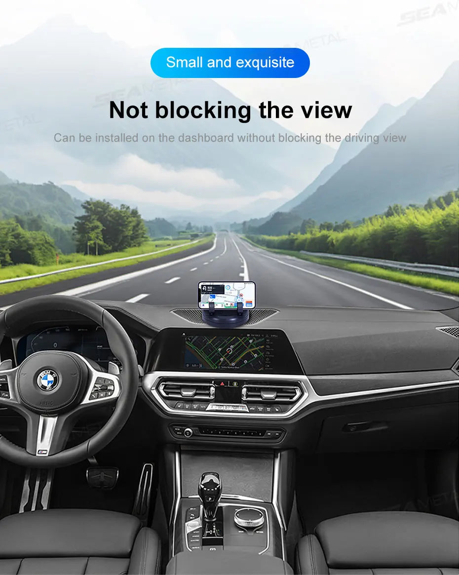 SEAMETAL Head-Up Car Phone Mount Flexible Rotation Phone Holder Stable Anti-Slip Rubber Smartphone Support Universal for 4-7 in