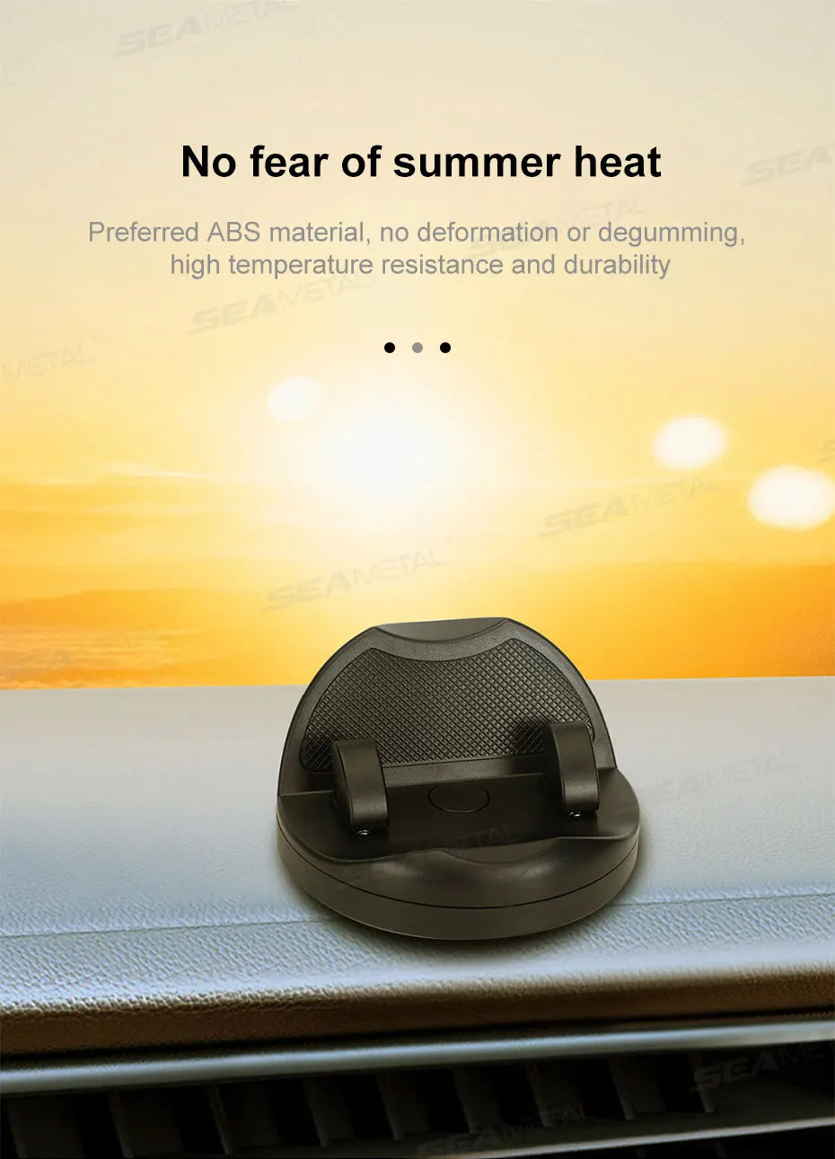 SEAMETAL Head-Up Car Phone Mount Flexible Rotation Phone Holder Stable Anti-Slip Rubber Smartphone Support Universal for 4-7 in