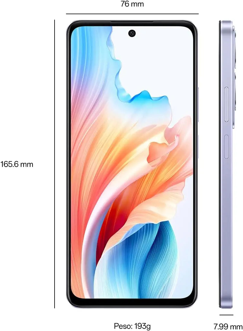 Oppo A79 5G-free Smartphone, 4GB + 128GB, OLED 6.7 Screen, 50 + 2 + 8MP camera, Android, 5000mAh battery, fast charge 33W-Black (Spanish version)