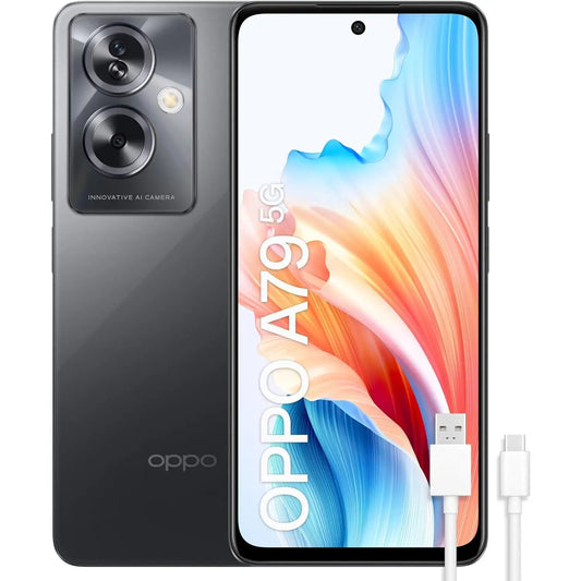 Oppo A79 5G-free Smartphone, 4GB + 128GB, OLED 6.7 Screen, 50 + 2 + 8MP camera, Android, 5000mAh battery, fast charge 33W-Black (Spanish version)