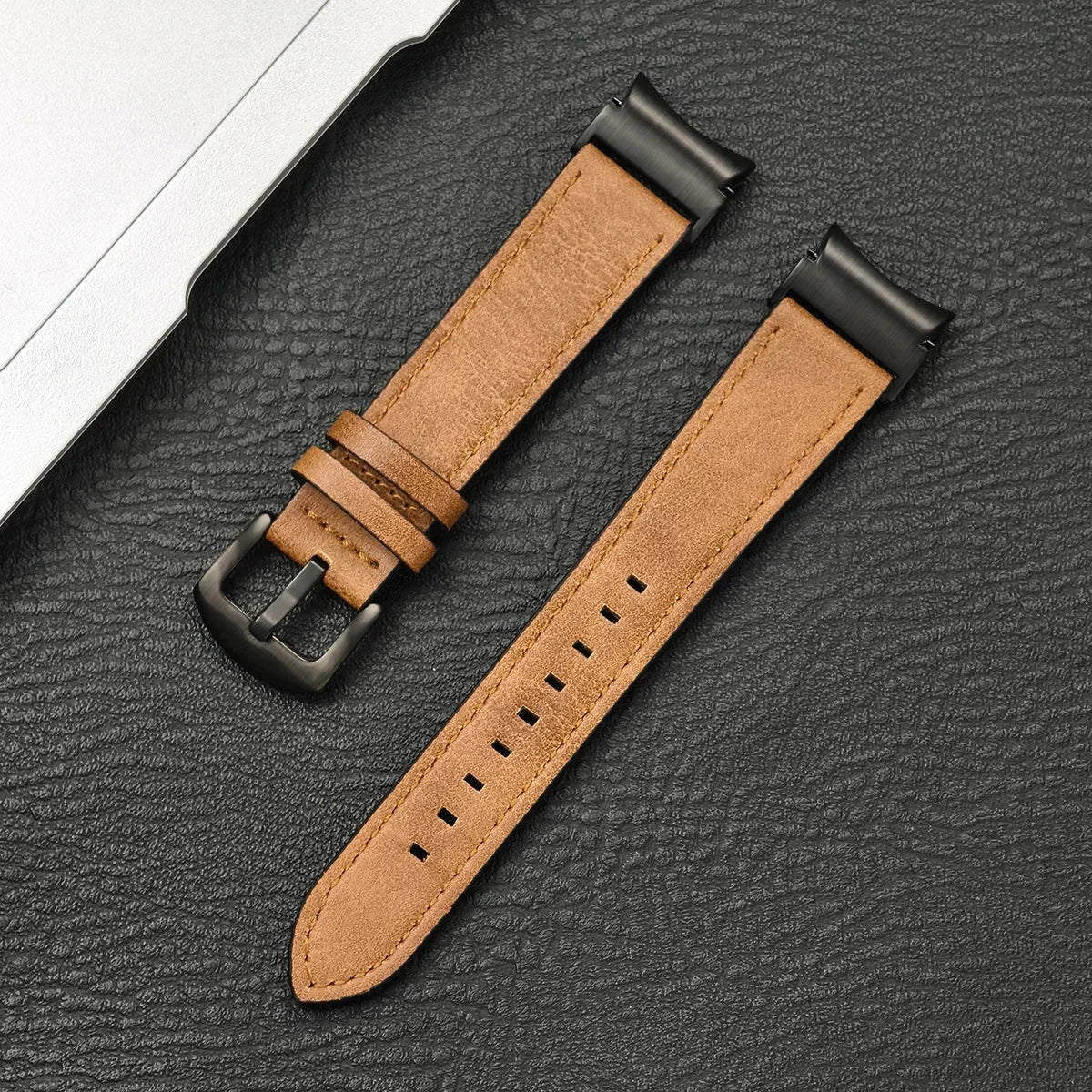 No Gap Leather Strap for Samsung Galaxy Watch 7 6 5 4 40mm 44mm 6Classic 43mm 47mm Watchband Bracelet for Galaxy Watch 5Pro 45mm