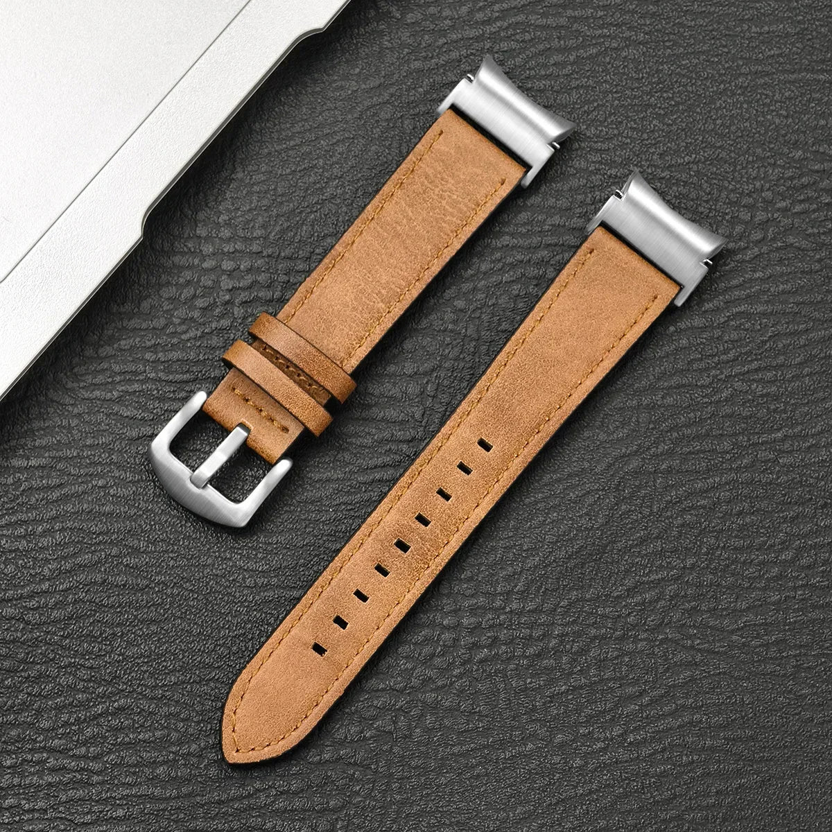 No Gap Leather Strap for Samsung Galaxy Watch 7 6 5 4 40mm 44mm 6Classic 43mm 47mm Watchband Bracelet for Galaxy Watch 5Pro 45mm