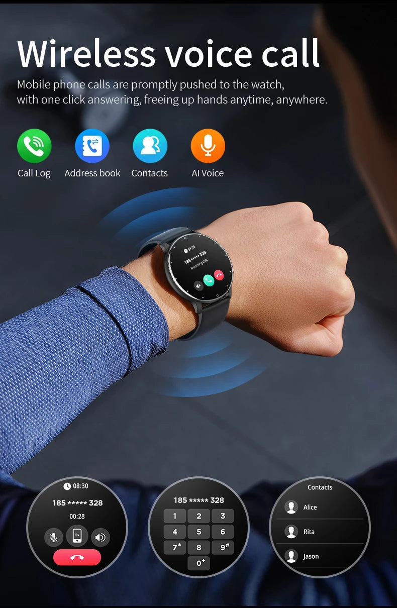 LIGE Smart Watch 2024 Bluetooth Call Smartwatch Fitness Tracker Heart Rate Monitor Sports Man Woman SmartWatches For Android IOS