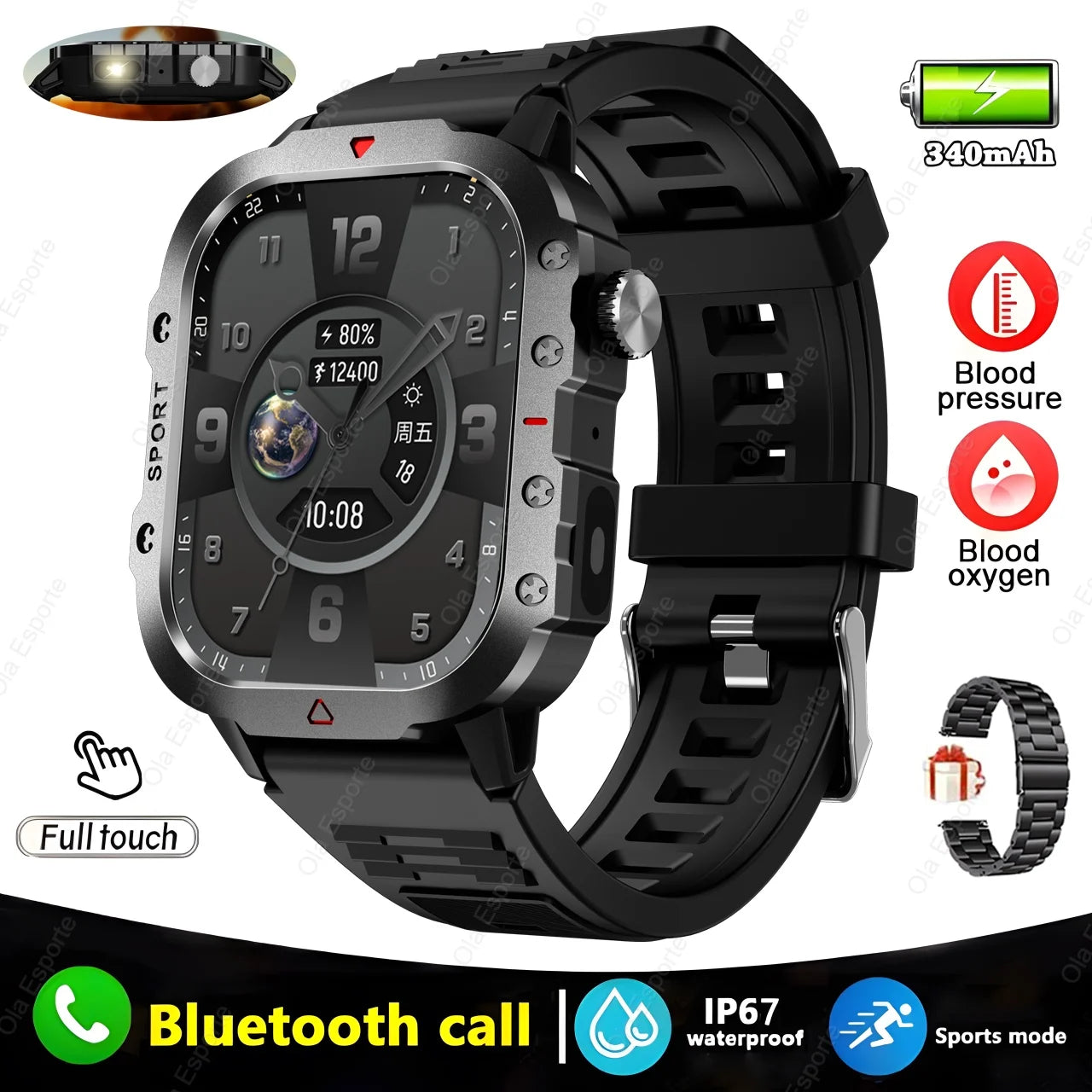 Original Men Smart Watch Bluetooth Call Fitness Clock 3ATM IP68 Swim Waterproof Sports Smartwatch for Women Xiaomi Android 2024