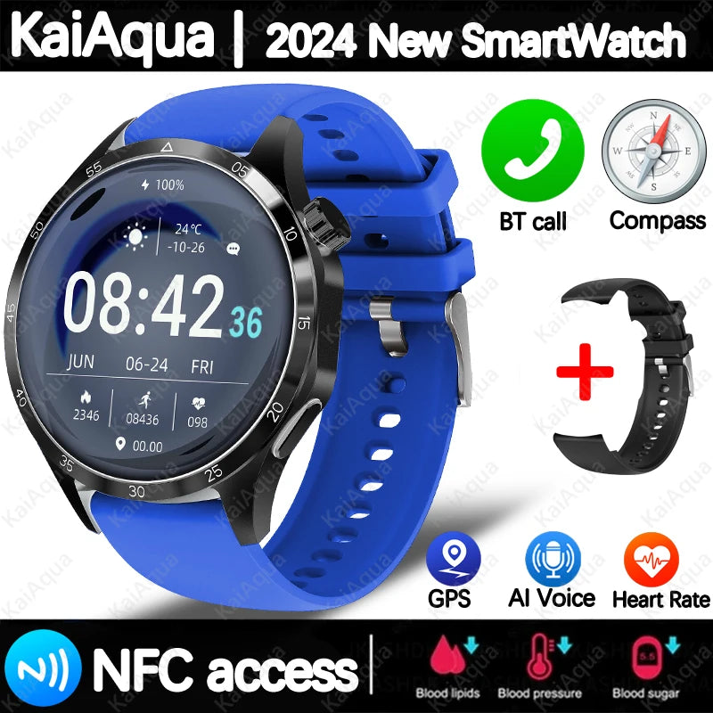 2025 For Android GT4 Pro GPS NFC Smart Watch Men 360*360 AMOLED Screen Heart rate Bluetooth Call IP68 Waterproof Man Smartwatch