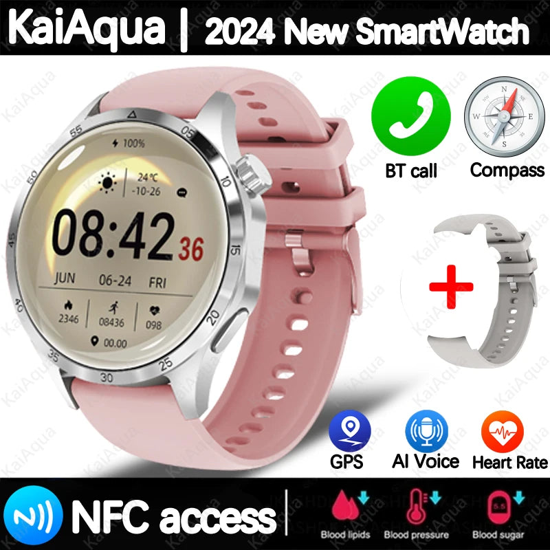 2025 For Android GT4 Pro GPS NFC Smart Watch Men 360*360 AMOLED Screen Heart rate Bluetooth Call IP68 Waterproof Man Smartwatch