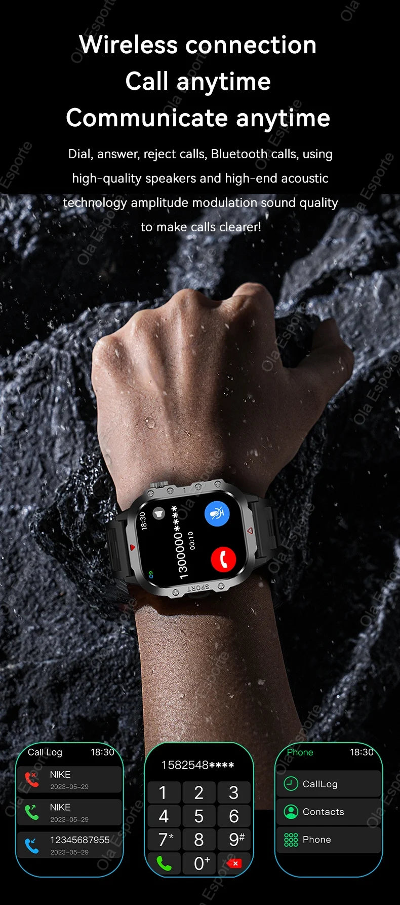 Original Men Smart Watch Bluetooth Call Fitness Clock 3ATM IP68 Swim Waterproof Sports Smartwatch for Women Xiaomi Android 2024