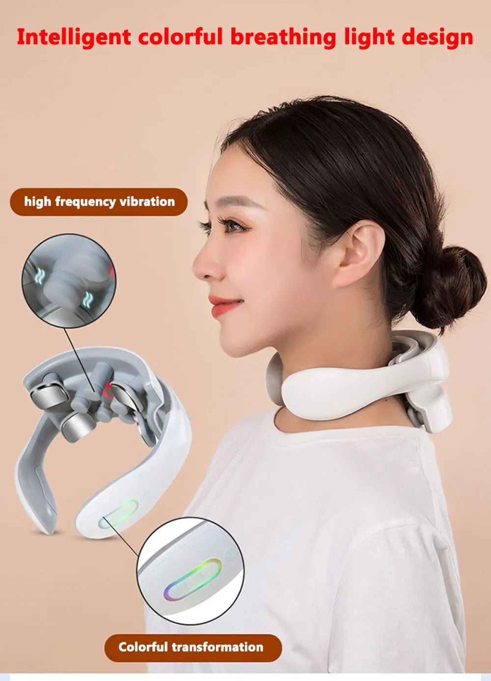 Smart Neck Massage Instrument Portable Shoulder Neck Massage Cervical Vertebra Health Care Vibrator Heating Compress Massage