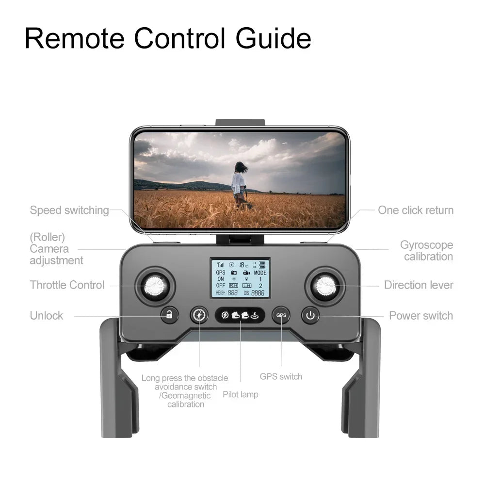 طائرة بدون طيار أصلية V198GPS ESC 8K احترافية بدون فرشاة ليزر تجنب العوائق بصرية جوية قابلة للطي رباعية المراوح صغيرة بدون طيار جديدة