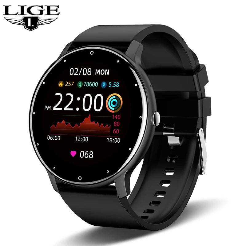 LIGE Smart Watch 2024 Bluetooth Call Smartwatch Fitness Tracker Heart Rate Monitor Sports Man Woman SmartWatches For Android IOS