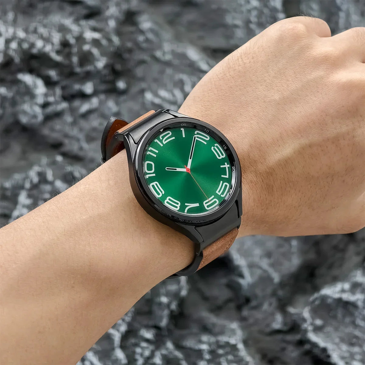 No Gap Leather Strap for Samsung Galaxy Watch 7 6 5 4 40mm 44mm 6Classic 43mm 47mm Watchband Bracelet for Galaxy Watch 5Pro 45mm