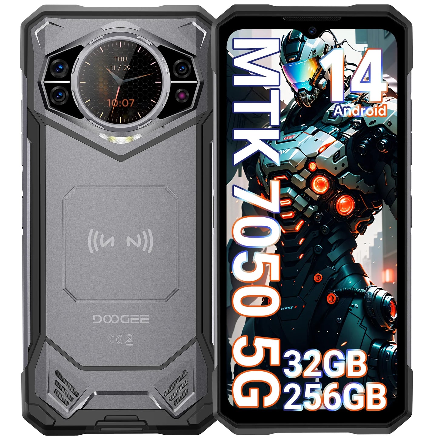Global Version Doogee S200 5g Rugged Phone 12Gb 256Gb 6.72" Display 100Mp Ai Main Camera 10100Mah/33W Smartphone Android 14 Nfc
