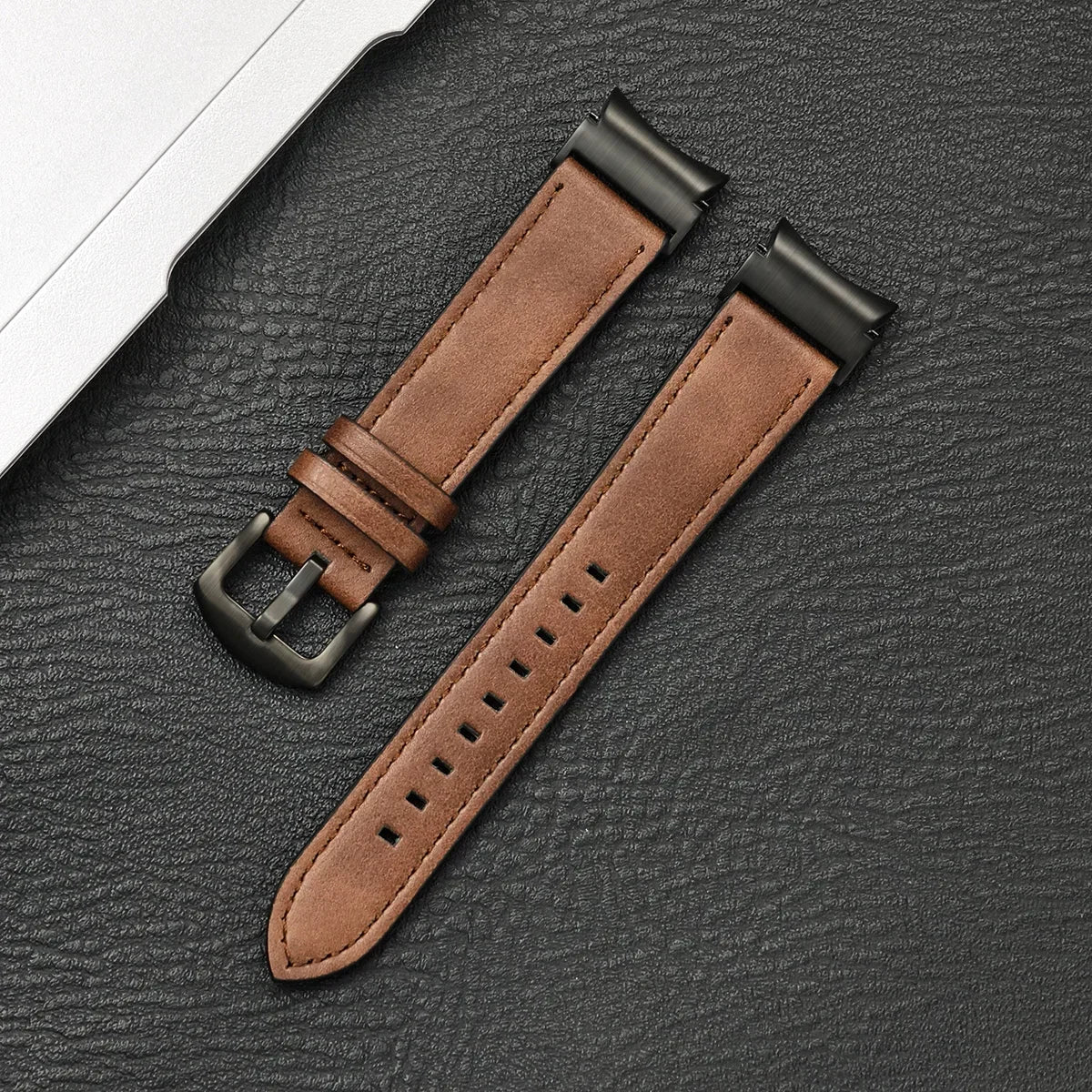 No Gap Leather Strap for Samsung Galaxy Watch 7 6 5 4 40mm 44mm 6Classic 43mm 47mm Watchband Bracelet for Galaxy Watch 5Pro 45mm
