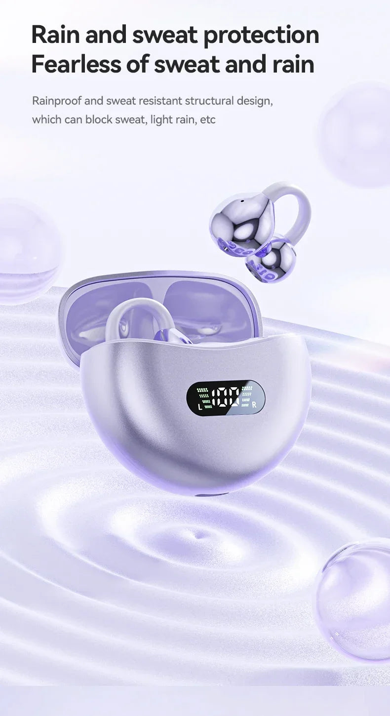 Xiaomi M79 Bone Conduction Earphones Bluetooth 5.4 Earbuds Clip on Ear Comfortable Waterproof Sport Digital Display Headsets