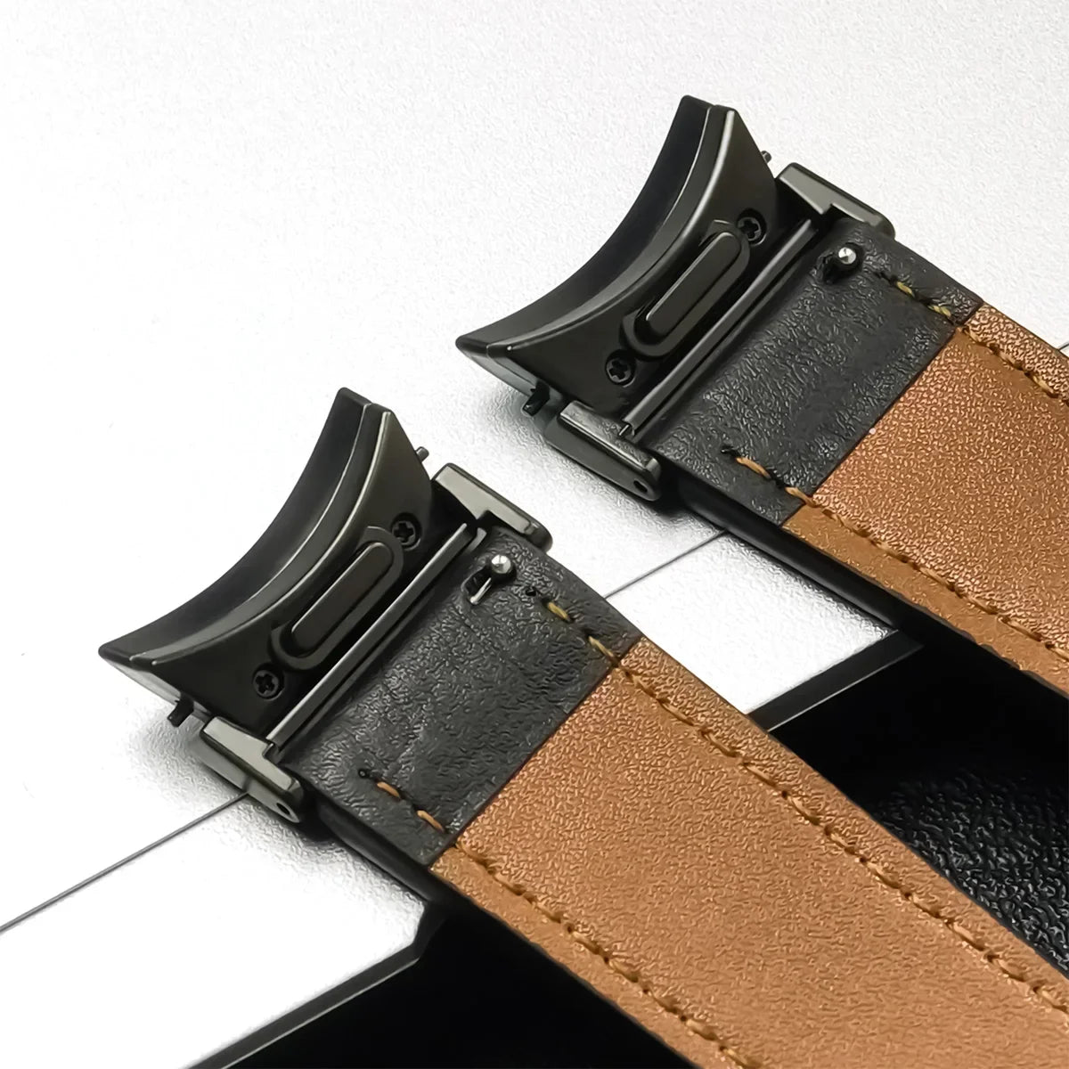 No Gap Leather Strap for Samsung Galaxy Watch 7 6 5 4 40mm 44mm 6Classic 43mm 47mm Watchband Bracelet for Galaxy Watch 5Pro 45mm