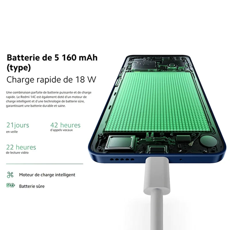 Xiaomi Redmi 14C NFC,Smart Phones,6.88 inch,MediaTek Helio G81-Ultra,120Hz,Dual AI Camera 50MP,5160mAh Battery