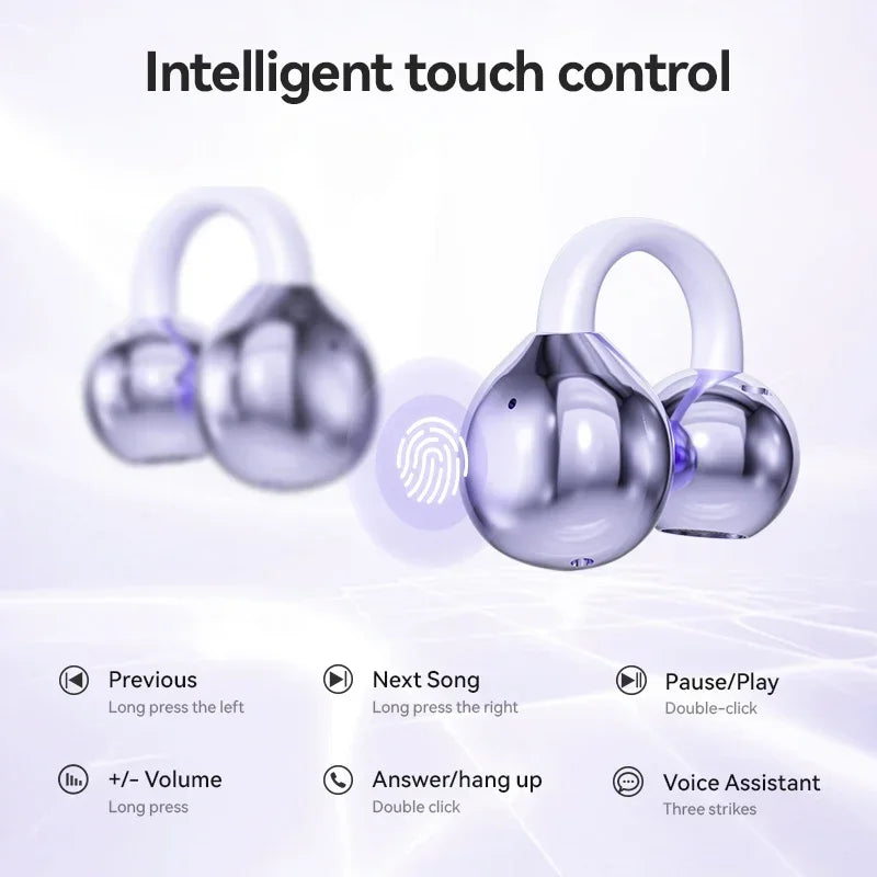 Xiaomi M79 Bone Conduction Earphones Bluetooth 5.4 Earbuds Clip on Ear Comfortable Waterproof Sport Digital Display Headsets