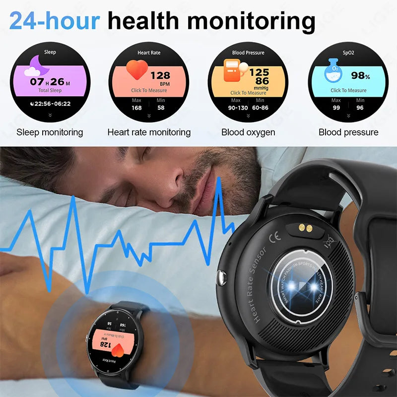 LIGE Smart Watch 2024 Bluetooth Call Smartwatch Fitness Tracker Heart Rate Monitor Sports Man Woman SmartWatches For Android IOS