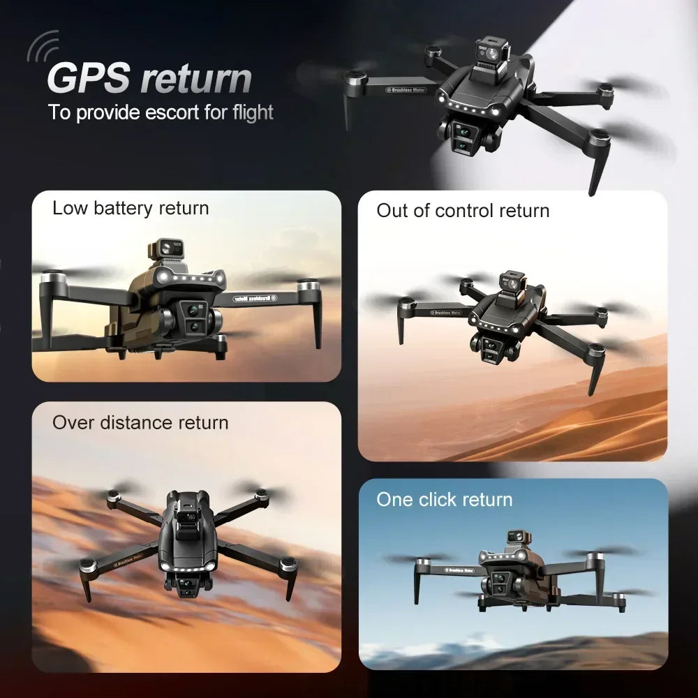 طائرة بدون طيار أصلية V198GPS ESC 8K احترافية بدون فرشاة ليزر تجنب العوائق بصرية جوية قابلة للطي رباعية المراوح صغيرة بدون طيار جديدة