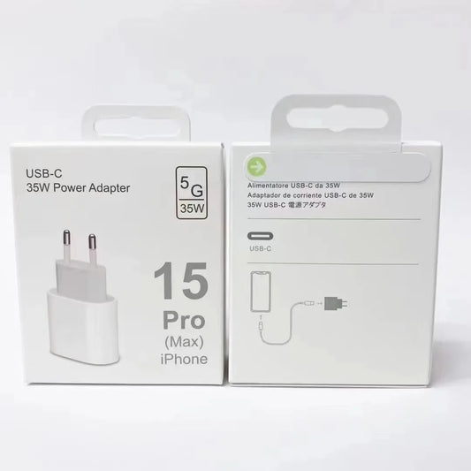 35W PD Fast Wall Charger for iPhone 15 14 Plus 11 12 13 Pro Max X XR XS 8 EU US Plug Quick Charging USB-C Power Adapter With Box